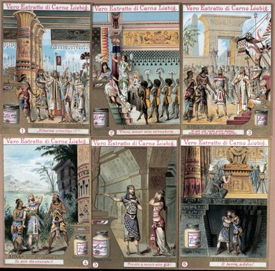 Illustration till operan "" Aida" av den italienske kompositören Giuseppe Verdi (1813-1901). kromolitografi från slutet av 1800-talet. av Unknown artist