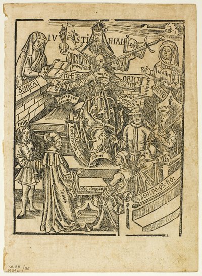 Illustration från Margarita philosophica, plansch 35 från Woodcuts from Books of the XVI Century av Unknown artist