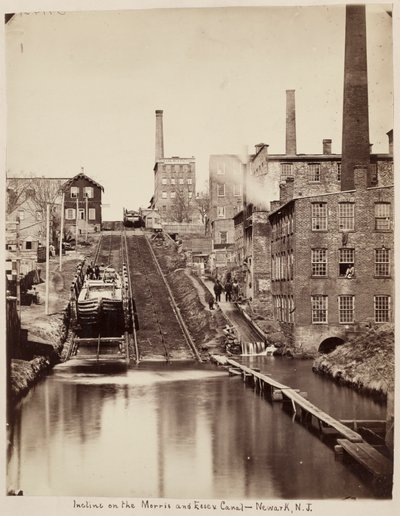 Lutning på Morris och Essex Canal, Newark, New Jersey av Unknown artist