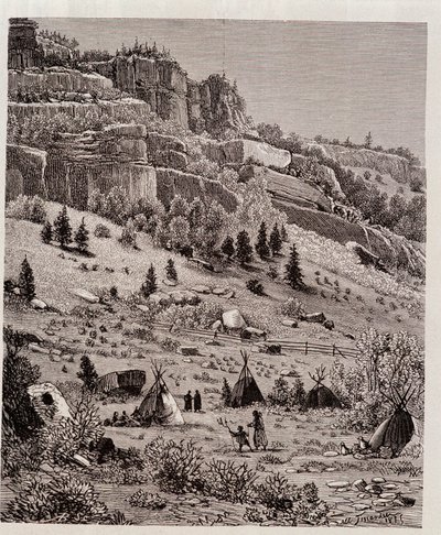 Indiskt läger i Kaibabskogen, USA - i "Tour du Monde" av Unknown artist