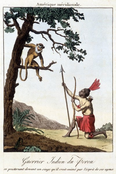 Indisk krigare av Perou (Inka) - gravyr av Unknown artist
