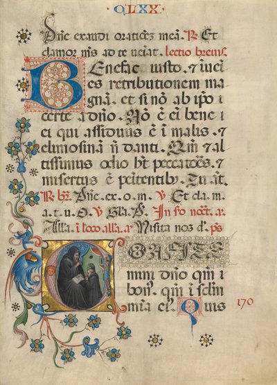 Initial C: Sankt Benedictus välsignar Maurus av Unknown artist