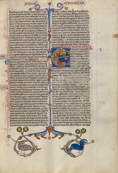 Inledande E: Hesekiel drömmer om de fyra evangelistsymbolerna av Unknown artist