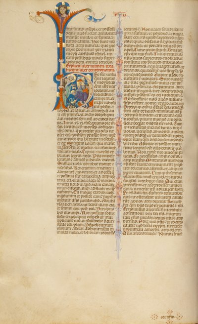 Initial H: Moses hämtar vatten ur klippan och en israelit hämtar vatten av Unknown artist