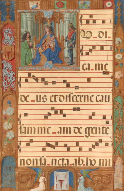 Initial I: Jungfrun och barnet med herren från Köln av Unknown artist