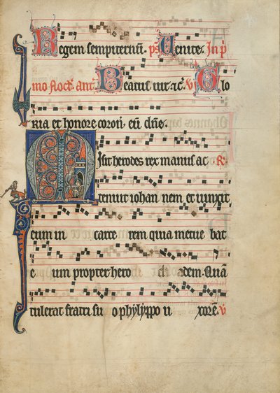 Initial M: Johannes Döparens halshuggning av Unknown artist