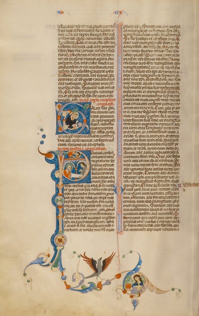 Initial P: Sankt Paulus ger ett brev till en budbärare av Unknown artist