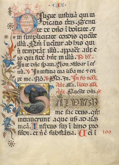 Initial S: En munk som ber i vattnet av Unknown artist