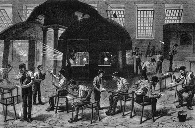 Interiör av glasvaror (gobeleterie), gravyr från 1800-talet. av Unknown artist