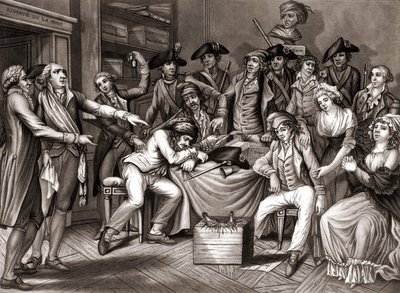 Revolutionskommitténs inre. v. 1794. av Unknown artist