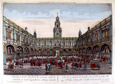 Interiör av Royal London Stock Exchange - Optisk vy av Unknown artist