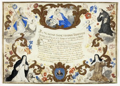 Investiturbevis för syster Maria Theresa Baglioni av Unknown artist