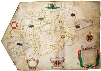 Irland vid Shannonflodens strand, ca 1585 (pergament, linne) av Unknown artist