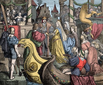 Isabels mottagning i Worms - kejsar Fredrik II (av Hohenstaufen av Unknown artist