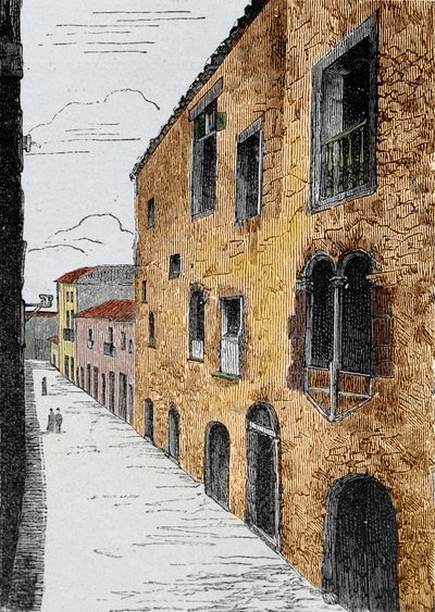 Ön Madere (Portugisiska ögruppen Madeira). Christopher Columbus (1451-1506) hus i Funchal. av Unknown artist