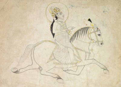 Jai Singh III av Jaipur (fd 1818-1835) Ridning av Unknown artist