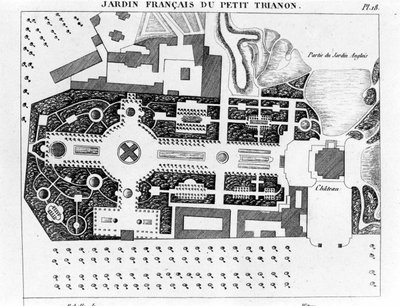 French Garden of the Peer Trianon - i "Uppsats om trädgårdarnas sammansättning och prydnad", Paris av Unknown artist