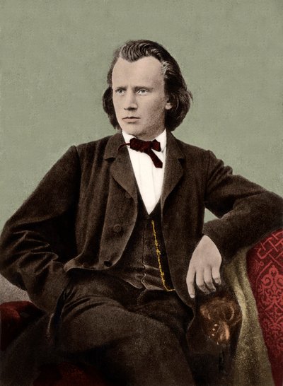 Johannes Brahms (1833-1897), tysk kompositör - av Unknown artist