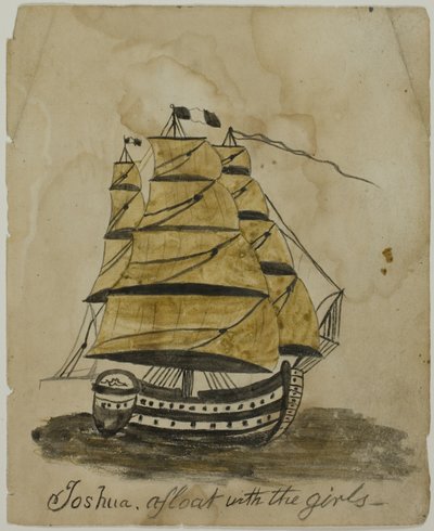Joshua flytande med tjejerna av Unknown artist