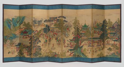 Guo Ziyis glada bankett (곽분양행락도) av Unknown artist