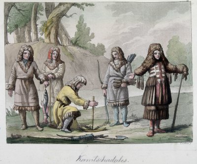 Kamtschadales folk i Sibirien. I "" Den gamla och moderna kostymen"" 1819-1820, av Ferrario. av Unknown artist