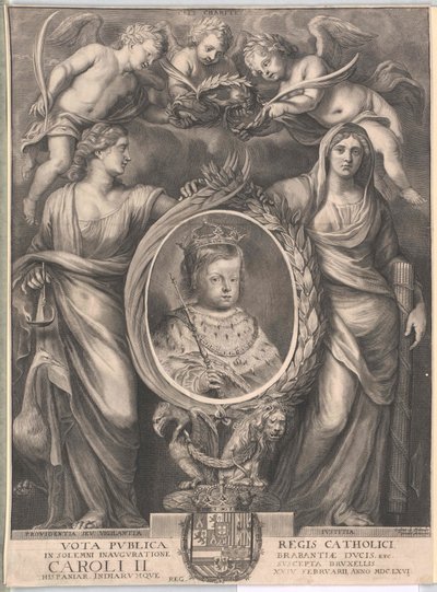 Kung av Spanien Karl II (tryck) av Unknown artist