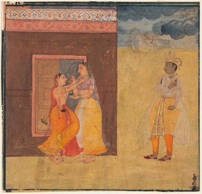 Krishna Abhisarika Naika, från det Rasikapriya-manuskriptet av Unknown artist