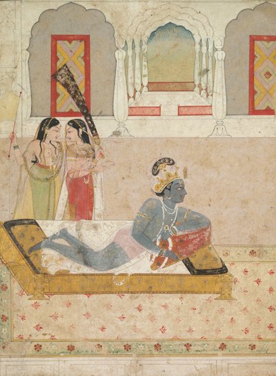 Krishna väntar på Radha av Unknown artist