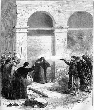 Pariskommunen 1871. Petroleumöverraskning rue de Rivoli. av Unknown artist
