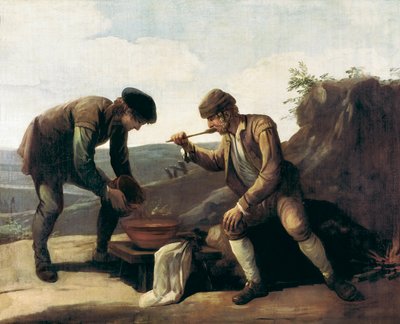 La Sopa Boba eller frukosten, Anonym målning från 1700-talet. Madrid. Lazaro Galdiano Foundation av Unknown artist
