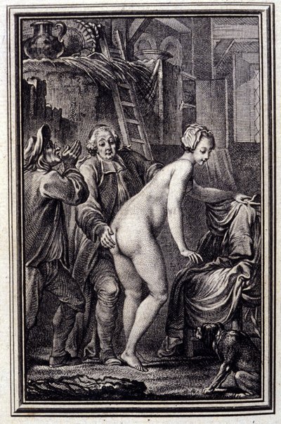 La mare du compere Pierre- in ""Berättelser och noveller på vers"" av Jean La Fontaine. 1762. av Unknown artist