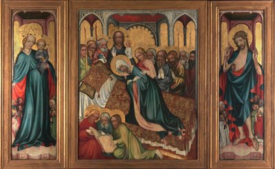 La mort de la Vierge - Retable de Roudnice (, vers 1410 - Jungfruns död. Roudnice-altartavlan - Anonym. Tempera på panel, ca 1410. Nationalgalleriet, Prag av Unknown artist