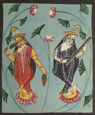 Lakshmi och Saraswati av Unknown artist