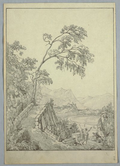 Landskap med klassiska figurer av Unknown artist