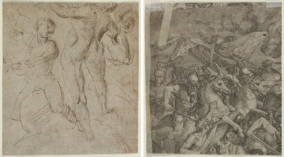 Laocoön (recto); Slaget vid Milvian Bridge (fragment) (verso) av Unknown artist