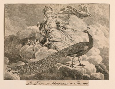 "Påfågeln som klagar till Juno" från La Fontaines fabler av Unknown artist