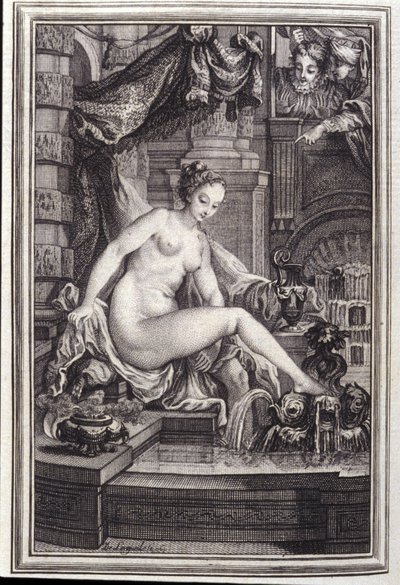 Kung Candaules och mästaren till höger- i "Berättelser och noveller på vers" av Jean La Fontaine. 1762. av Unknown artist