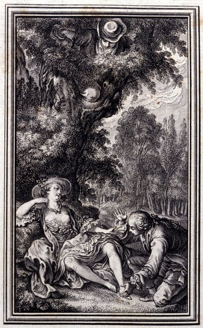 Byboaren som förlorade sin kalv - i "Berättelser och noveller på vers" av Jean La Fontaine. 1762. av Unknown artist