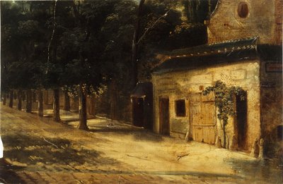 Le coin de la rue du Faubourg-Saint-Honoré, nuvarande 8:e arrondissementet, mellan 1820 och 1840 (olja på duk) av Unknown artist
