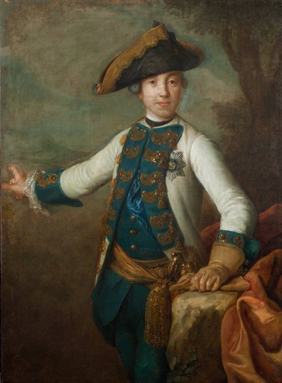 Le tsar Pierre III de Russie - Porträtt av tsar Peter III av Ryssland (1728-1762), Anonym . Olja på duk, tidigt 1760-tal. Statens historiska museum, Moskva av Unknown artist