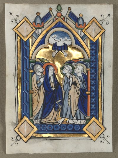 Löv utskuret från en psalter: Uppstigningen av Unknown artist