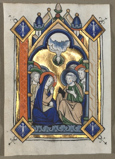 Löv utskuret från en psalter: Pingstdagen av Unknown artist