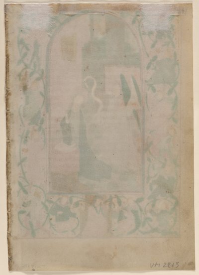 Blad från en timbok: Blank (verso) av Unknown artist