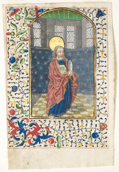 Blad från en timbok: St. Bartholomew av Unknown artist