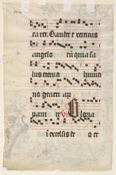 Leaf from an Antiphonary: Text (verso) av Unknown artist