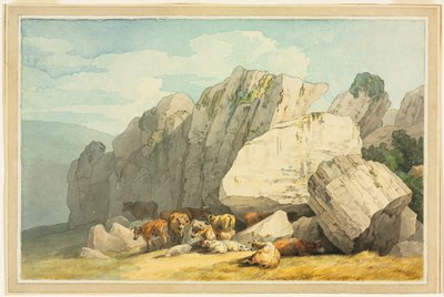 Leigh Tor Rocks vid Poundsgate, nära New Bridge on the Dart, Devon av Unknown artist