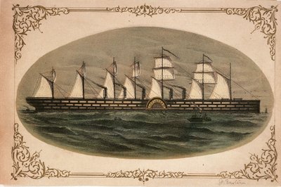 Leviathan "Great Eastern", ca 1860 (färglitografi) av Unknown artist