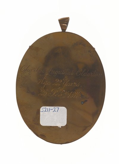 Löjtnant Charles Augustus Elderton (1789-1841), 9:e Madras infödda infanteri, 25 februari 1811 (miniatyr på elfenben) av Unknown artist