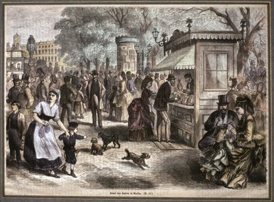 Livet i Berlin, andra hälften av 1800-talet (gravyr) av Unknown artist