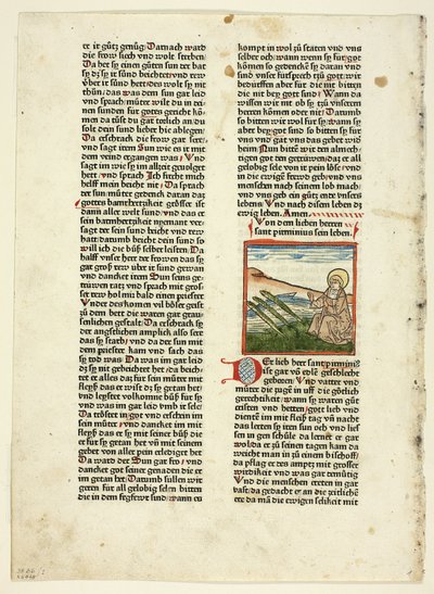 Life of Saint Pirminius från Heiligenleben, Winterteil (Lives of the Saints, Wintertime), Tavla 1 från träsnitt från 1400-talets böcker av Unknown artist